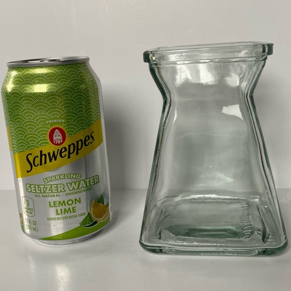 Glass Bulb Vase Square Clear With Flared Top 5” Tall EUC Flower Floral Flared - Picture 11 of 13